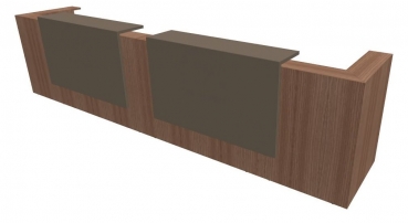 Quadrifoglio Z2 Empfangstheke C21 Walnuss/beigegrau Gestell:silbern