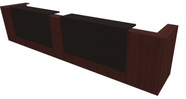 Quadrifoglio Z2 Empfangstheke C22 Wenge/graubraun Gestell:silbern