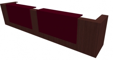 Quadrifoglio Z2 Empfangstheke C22 Wenge/purpurrot Gestell:silbern