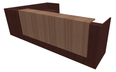 Quadrifoglio Z2 Empfangstheke C25 Wenge/walnuss Gestell:silbern