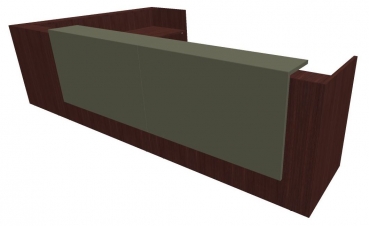 Quadrifoglio Z2 Empfangstheke C26 Wenge/gruen Gestell:weiss