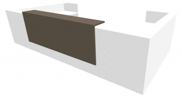 Quadrifoglio Z2 Empfangstheke C30 Weiss/beigegrau Gestell:silbern