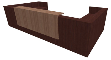 Quadrifoglio Z2 Empfangstheke C30 Wenge/walnuss Gestell:weiss