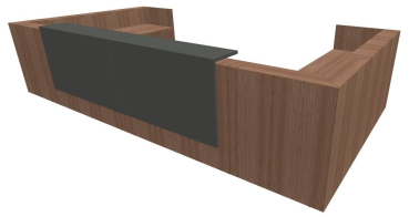 Quadrifoglio Z2 Empfangstheke C31 Walnuss/dunkelgrau Gestell:weiss