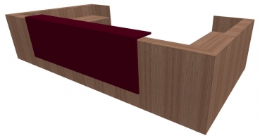 Quadrifoglio Z2 Empfangstheke C31 Walnuss/purpurrot Gestell:weiss