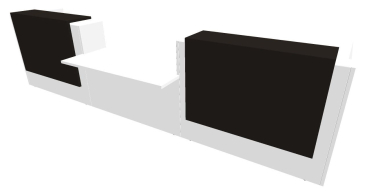Quadrifoglio Z2 Empfangstheke C40 Weiss/graubraun Gestell:silbern