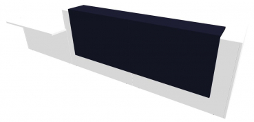 Quadrifoglio Z2 Empfangstheke C50 Weiss/saphirblau Gestell:silbern