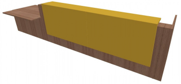 Quadrifoglio Z2 Empfangstheke C51 Walnuss/goldgelb Gestell:silbern