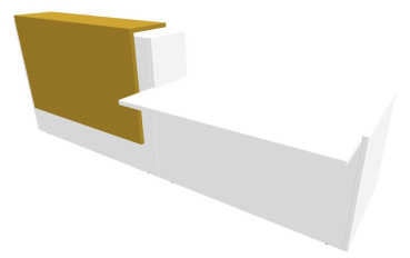 Quadrifoglio Z2 Empfangstheke C56 Weiss/goldgelb Gestell:silbern