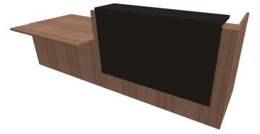 Quadrifoglio Z2 Empfangstheke C58 Walnuss/graubraun Gestell:silbern