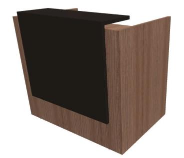 Quadrifoglio Z2 Empfangstheke C71 Walnuss/graubraun Gestell:silbern