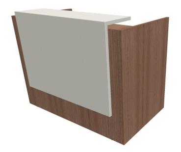 Quadrifoglio Z2 Empfangstheke C72 Walnuss/grauweiss Gestell:silbern