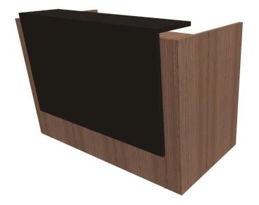 Quadrifoglio Z2 Empfangstheke C73 Walnuss/graubraun Gestell:weiss