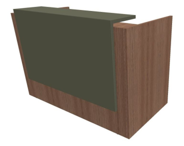 Quadrifoglio Z2 Empfangstheke C73 Walnuss/gruen Gestell:weiss