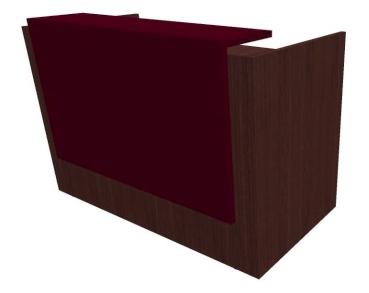 Quadrifoglio Z2 Empfangstheke C73 Wenge/purpurrot Gestell:silbern