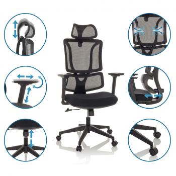 Preview: bueroland-buerostuhl-creator-stoff-netzstoff-rot-detail2