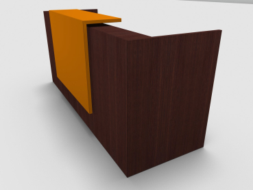 Quadrifoglio Z2 Empfangstheke C01 Wenge 246cm Blende:Lack/orange Gestell:weiss