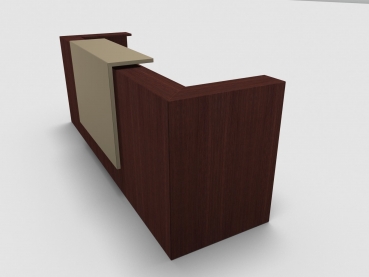 Quadrifoglio Z2 Empfangstheke C05 Wenge 285cm Blende:Lack/beige Gestell:silbern