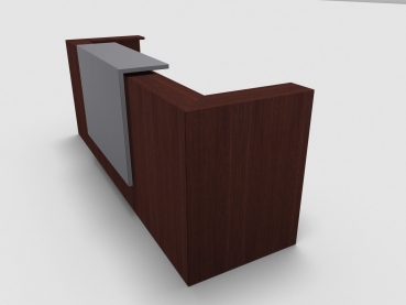Quadrifoglio Z2 Empfangstheke C05 Wenge 285cm Blende:Lack/grau Gestell:silbern