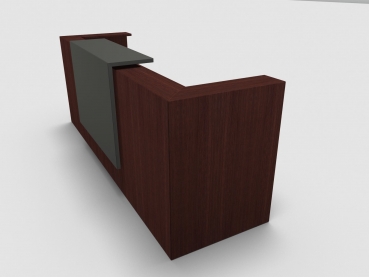 Quadrifoglio Z2 Empfangstheke C05 Wenge 285cm Blende:Lack/umbra Gestell:silbern