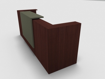 Quadrifoglio Z2 Empfangstheke C05 Wenge 285cm Blende:Lack/gruen Gestell:silbern