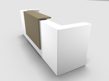 Quadrifoglio Z2 Empfangstheke C06 weiss 305cm Blende:Lack/beige Gestell:weiss