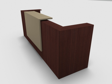 Quadrifoglio Z2 Empfangstheke C06 Wenge 305cm Blende:Lack/beige Gestell:weiss