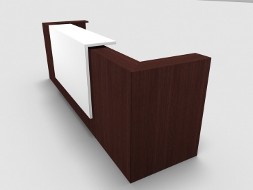 Quadrifoglio Z2 Empfangstheke C07 Wenge 325cm Blende:weiss Gestell:silbern