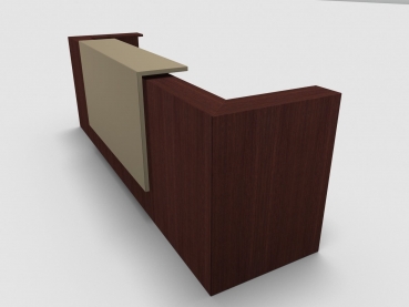 Quadrifoglio Z2 Empfangstheke C07 Wenge 325cm Blende:Lack/beige Gestell:silbern