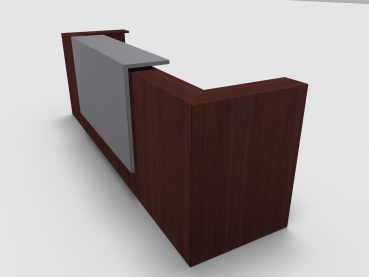 Quadrifoglio Z2 Empfangstheke C07 Wenge 325cm Blende:Lack/grau Gestell:silbern