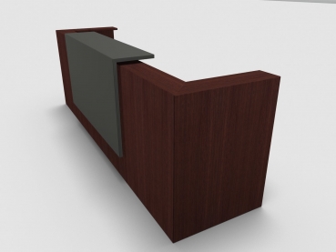Quadrifoglio Z2 Empfangstheke C07 Wenge 325cm Blende:Lack/umbra Gestell:silbern