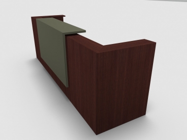 Quadrifoglio Z2 Empfangstheke C07 Wenge 325cm Blende:Lack/gruen Gestell:silbern