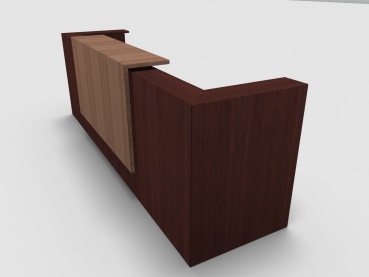 Quadrifoglio Z2 Empfangstheke C07 Wenge 325cm Blende:Walnuss Gestell:silbern