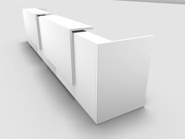 Quadrifoglio Z2 Empfangstheke C12 weiss 486cm Blende:weiss Gestell:weiss