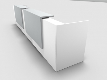 Quadrifoglio Z2 Empfangstheke C12 weiss 486cm Blende:Lack/weiss Gestell:weiss