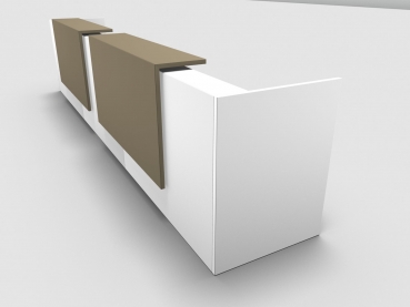 Quadrifoglio Z2 Empfangstheke C12 weiss 486cm Blende:Lack/beige Gestell:weiss