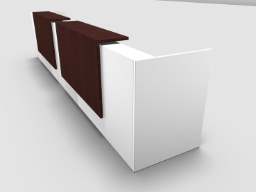 Quadrifoglio Z2 Empfangstheke C12 weiss 486cm Blende:Wenge Gestell:weiss
