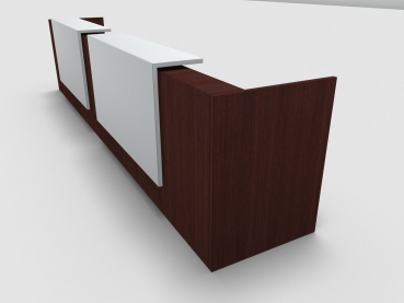 Quadrifoglio Z2 Empfangstheke C12 Wenge 486cm Blende:Lack/weiss Gestell:weiss