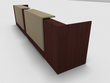 Quadrifoglio Z2 Empfangstheke C12 Wenge 486cm Blende:Lack/beige Gestell:weiss