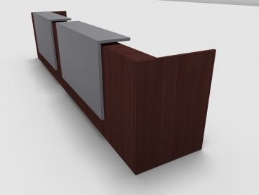 Quadrifoglio Z2 Empfangstheke C12 Wenge 486cm Blende:Lack/grau Gestell:weiss