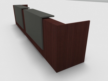 Quadrifoglio Z2 Empfangstheke C12 Wenge 486cm Blende:Lack/umbra Gestell:weiss