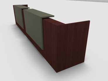 Quadrifoglio Z2 Empfangstheke C12 Wenge 486cm Blende:Lack/gruen Gestell:weiss