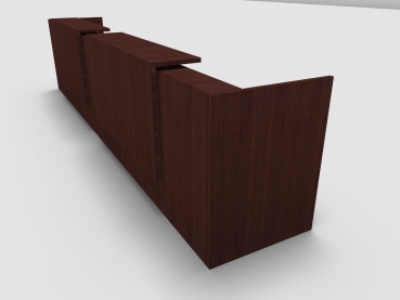 Quadrifoglio Z2 Empfangstheke C12 Wenge 486cm Blende:Wenge Gestell:weiss
