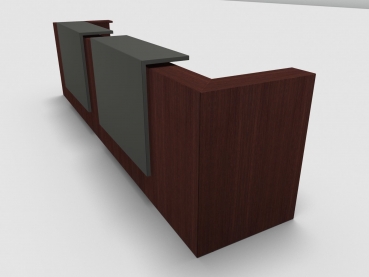 Quadrifoglio Z2 Empfangstheke C20 Wenge 405cm Blende:Lack/umbra Gestell:silbern