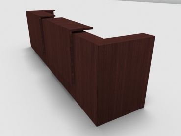 Quadrifoglio Z2 Empfangstheke C20 Wenge 405cm Blende:Wenge Gestell:silbern