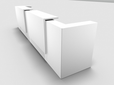 Quadrifoglio Z2 Empfangstheke C21 weiss 445cm Blende:weiss Gestell:weiss