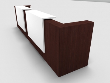 Quadrifoglio Z2 Empfangstheke C21 Wenge 445cm Blende:weiss Gestell:weiss