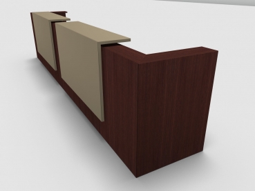 Quadrifoglio Z2 Empfangstheke C22 Wenge 485cm Blende:Lack/beige Gestell:silbern