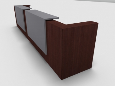 Quadrifoglio Z2 Empfangstheke C22 Wenge 485cm Blende:Lack/grau Gestell:silbern