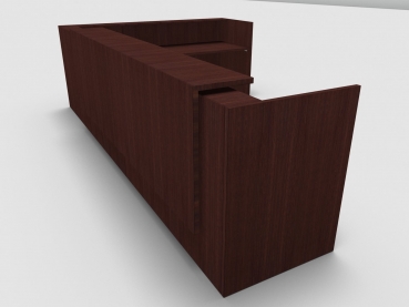 Quadrifoglio Z2 Empfangstheke C26 Wenge 406x291cm Form:L Blende:Wenge Gestell:weiss